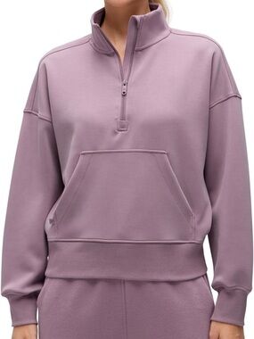 CRZ YOGA SoftAura Half Zip Sweatshirt Light Lavender Size XS